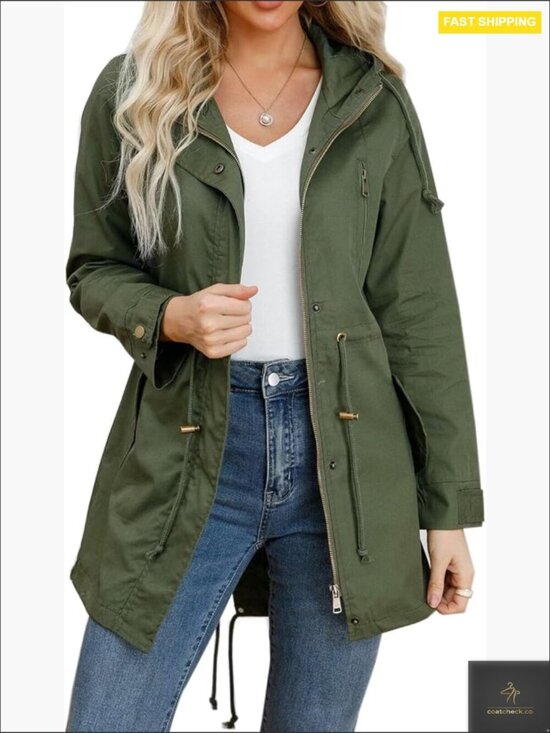 Jackets & Blazers - Utility Anorak Jacket Lightweight Hooded Zip Up Casual Fall Coat with Pockets